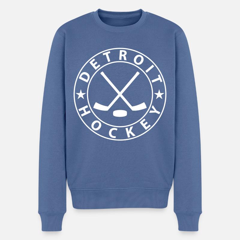 Detroit Eishockey - Männer Premium Bio Pullover - Taubenblau