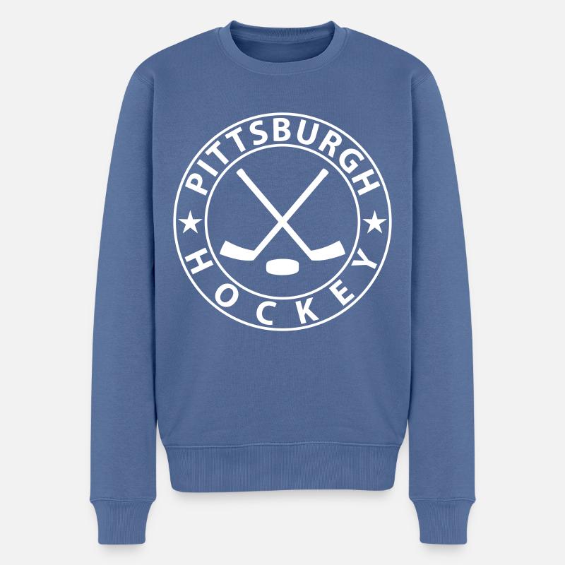 Pittsburgh Eishockey - Männer Premium Bio Pullover - Taubenblau