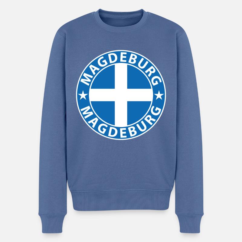Magdebourg - Pull Premium bio Homme - bleu pigeon