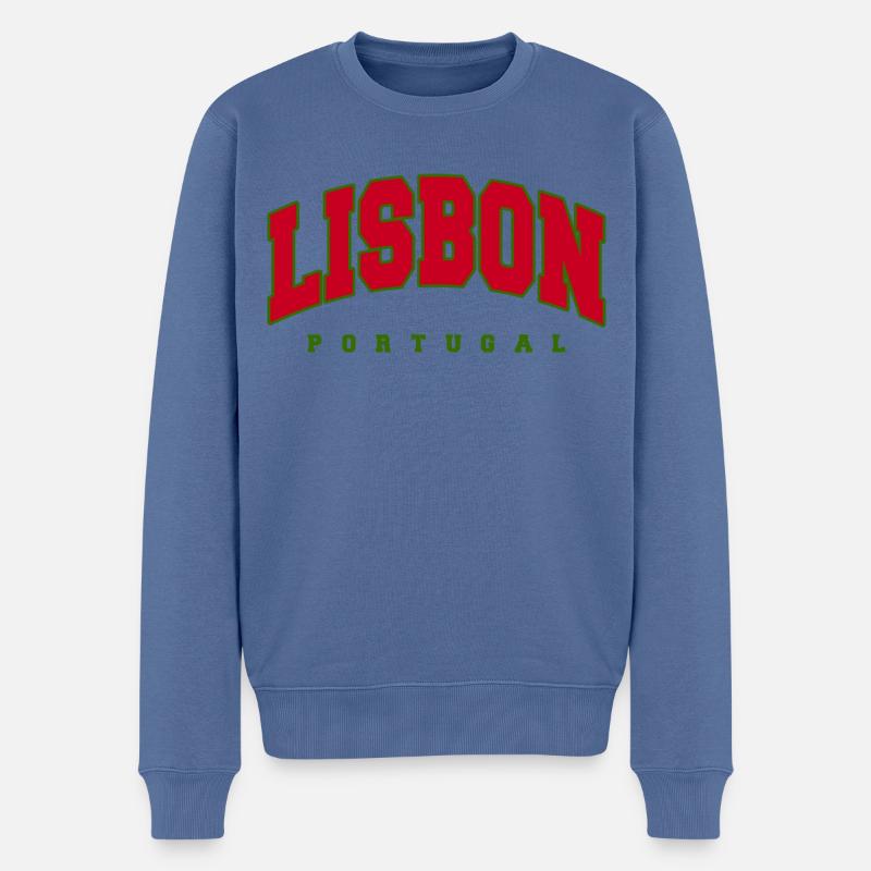 Lisbon - Männer Premium Bio Pullover - Taubenblau