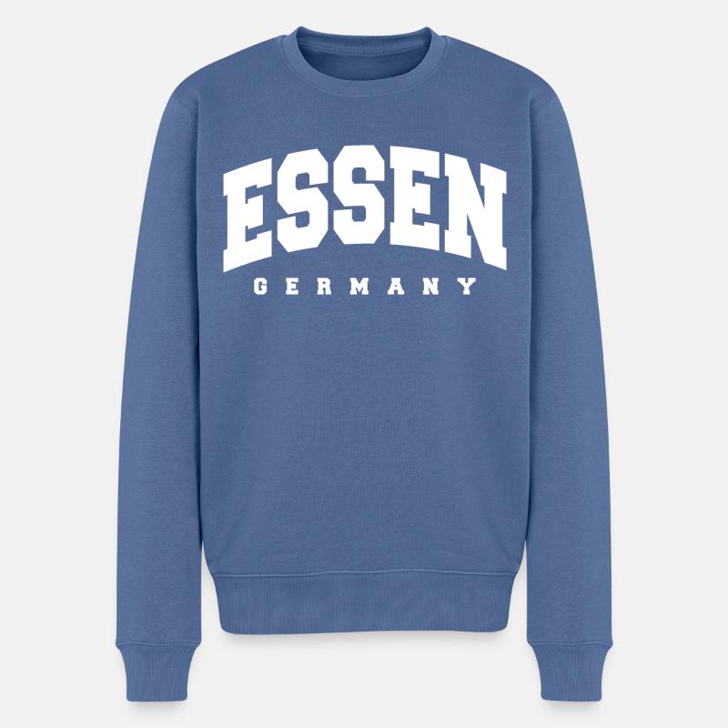 Essen - Männer Premium Bio Pullover - Taubenblau