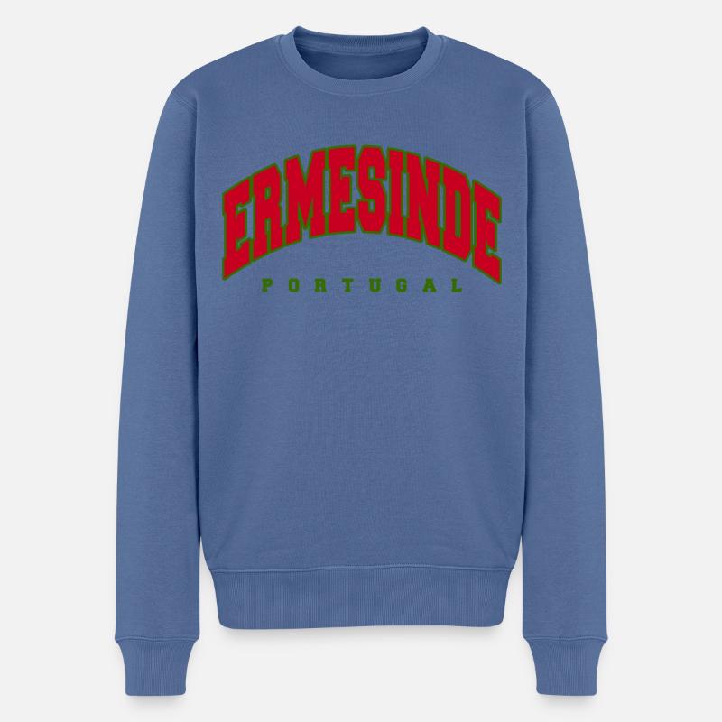 Ermesinde - Pull Premium bio Homme - bleu pigeon