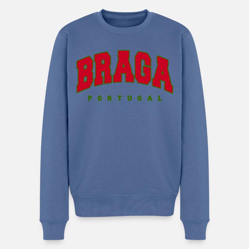 Braga - Pull Premium bio Homme - bleu pigeon