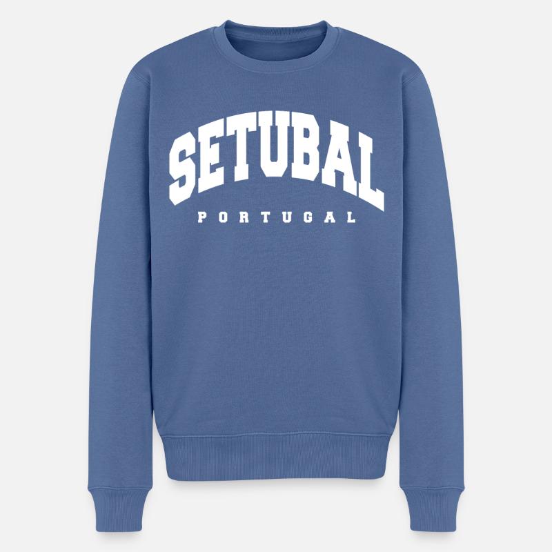 Setúbal - Pull Premium bio Homme - bleu pigeon