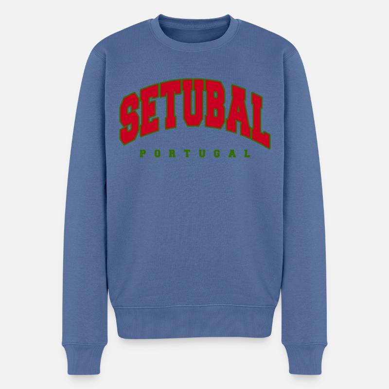 Setúbal - Pull Premium bio Homme - bleu pigeon