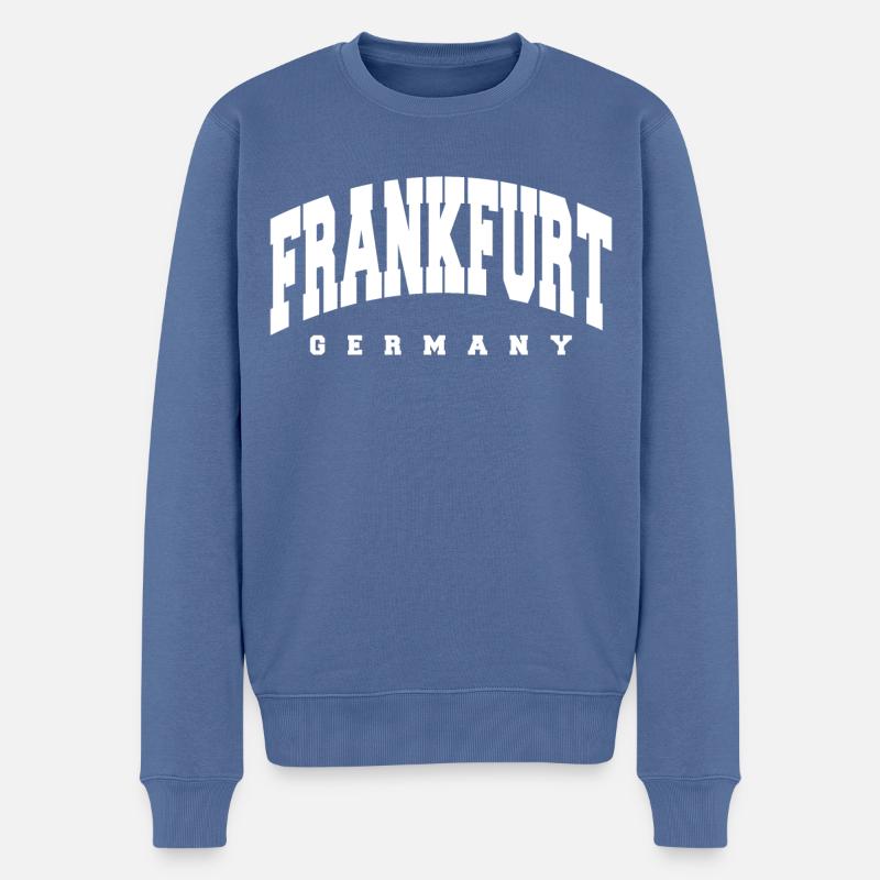 Frankfurt - Männer Premium Bio Pullover - Taubenblau