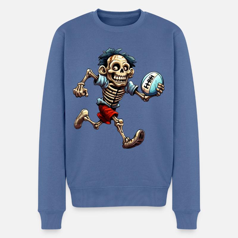 Rugby Skelette - Männer Premium Bio Pullover - Taubenblau