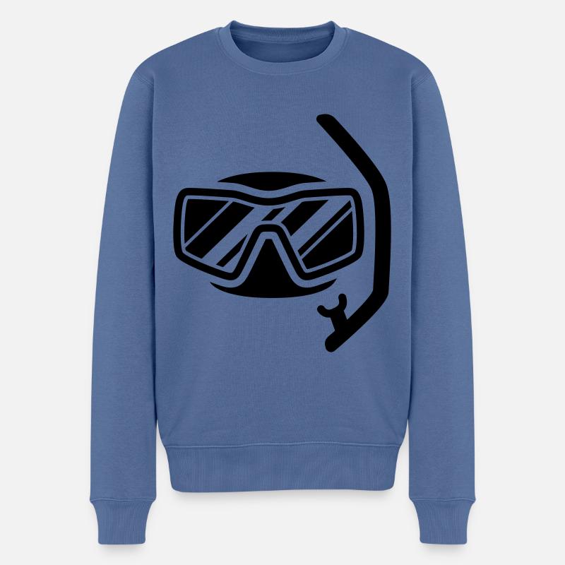 Lunettes de plongée Silhouette - Pull Premium bio Homme - bleu pigeon