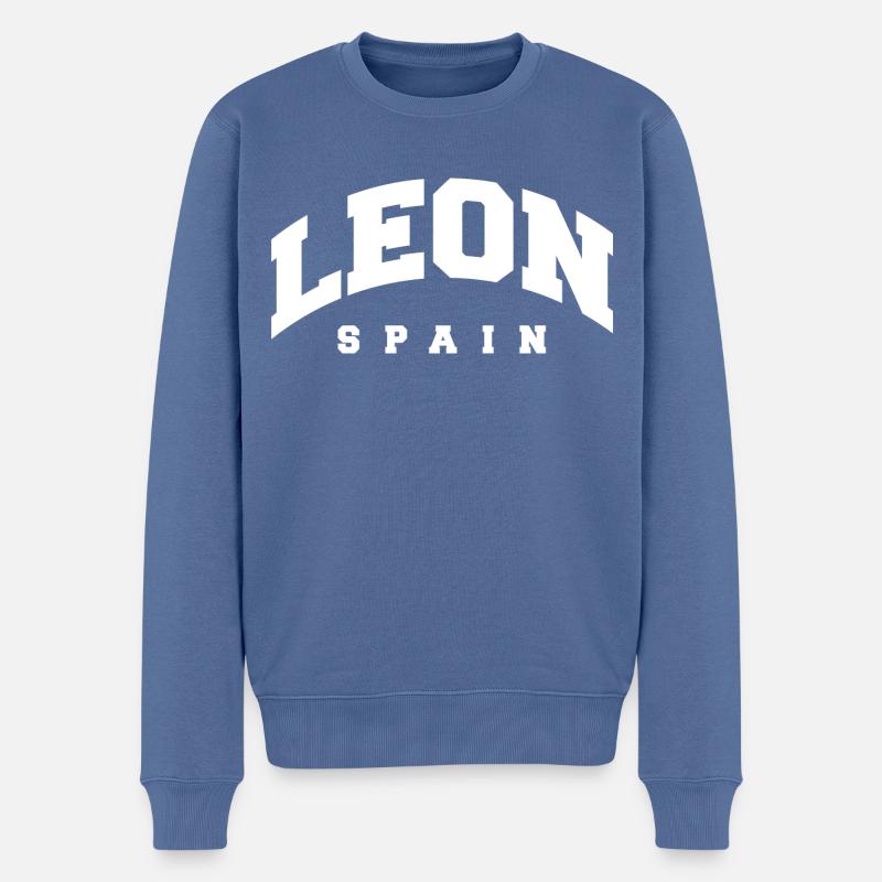 León - Pull Premium bio Homme - bleu pigeon