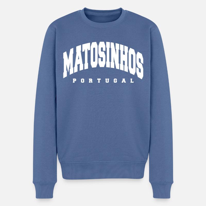 Matosinhos - Pull Premium bio Homme - bleu pigeon
