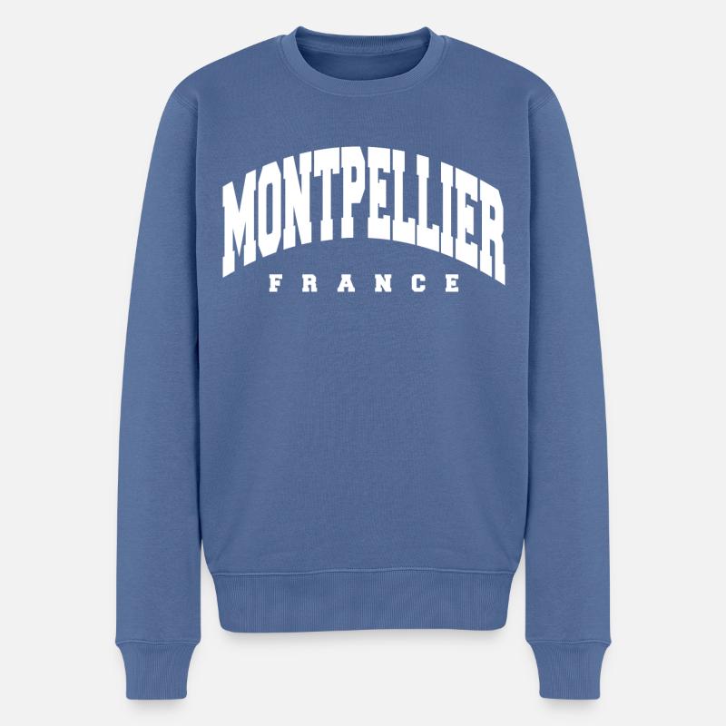 Montpellier - Männer Premium Bio Pullover - Taubenblau