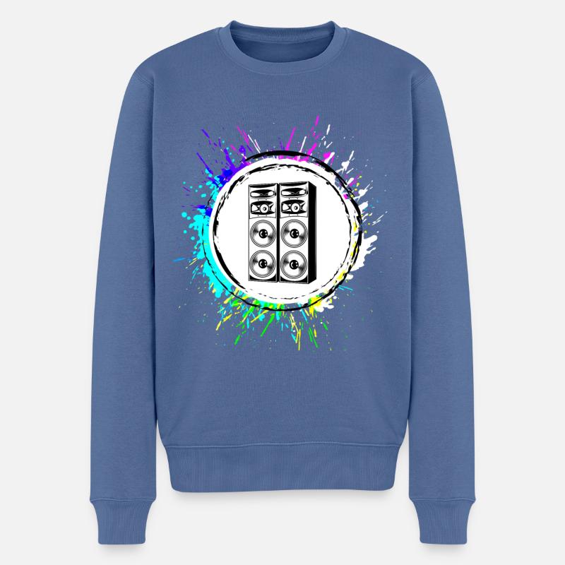 Juke-box Symbole de basse - Pull Premium bio Homme - bleu pigeon