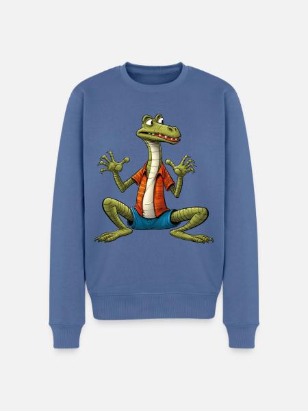 Lizard Yogi - Men's Premium Organic Jumper - stone blue