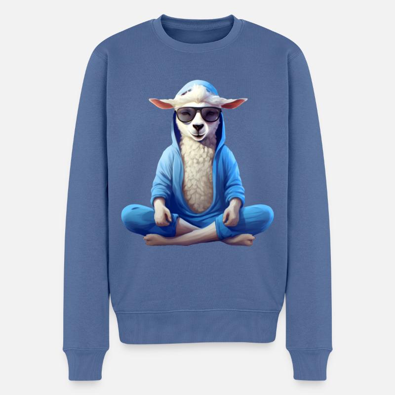 Yoga des moutons - Pull Premium bio Homme - bleu pigeon