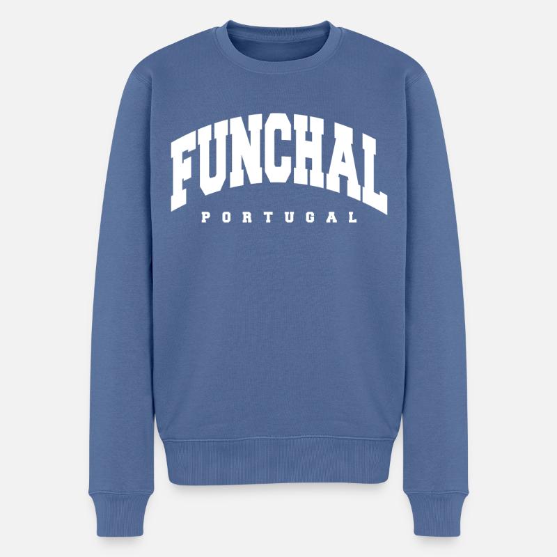 Funchal - Männer Premium Bio Pullover - Taubenblau