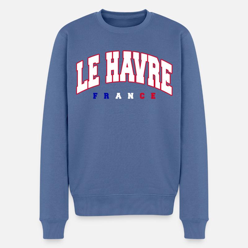 Le Havre - Männer Premium Bio Pullover - Taubenblau