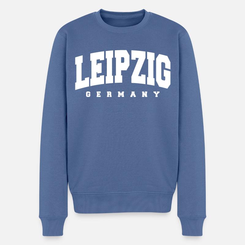 Leipzig - Pull Premium bio Homme - bleu pigeon