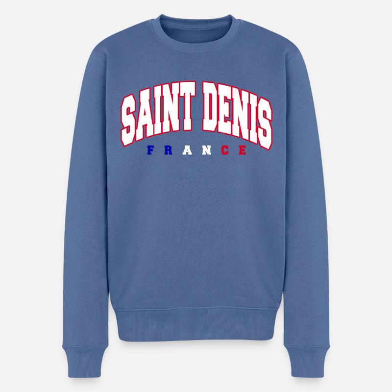 Saint Denis - Männer Premium Bio Pullover - Taubenblau