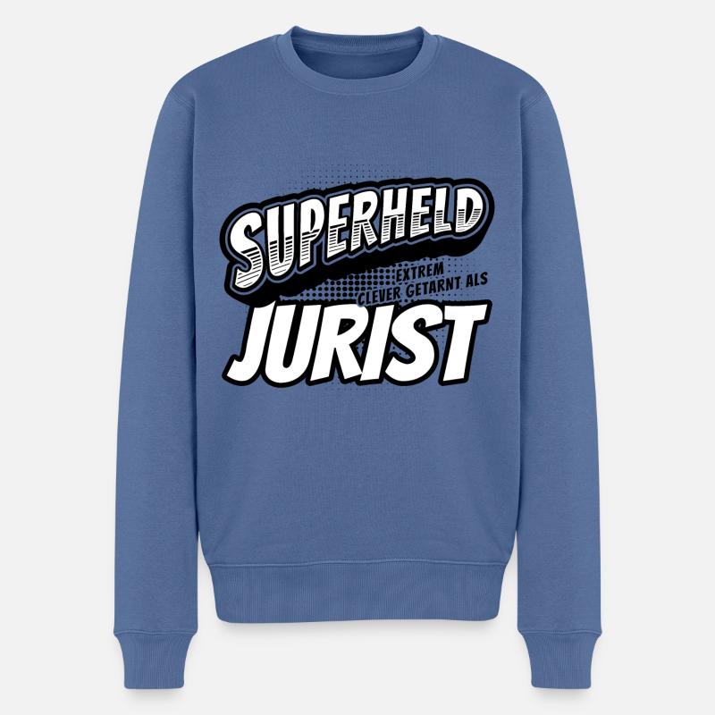 Superheld, clever getarnt als Jurist - Männer Premium Bio Pullover - Taubenblau