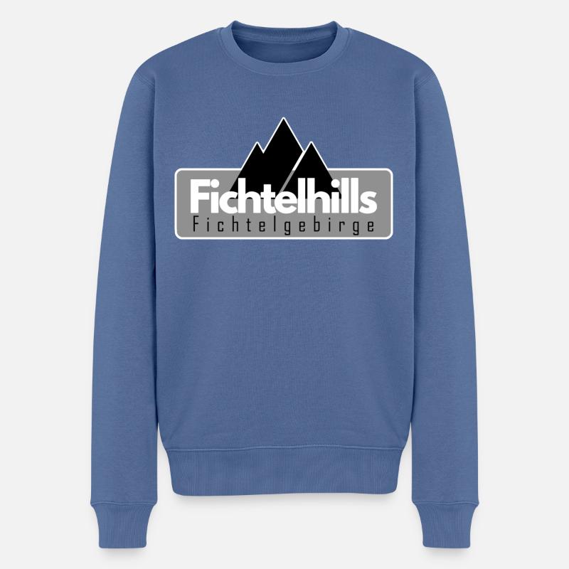 Fichtelhills Fichtelgebirge Oberfranken - Männer Premium Bio Pullover - Taubenblau