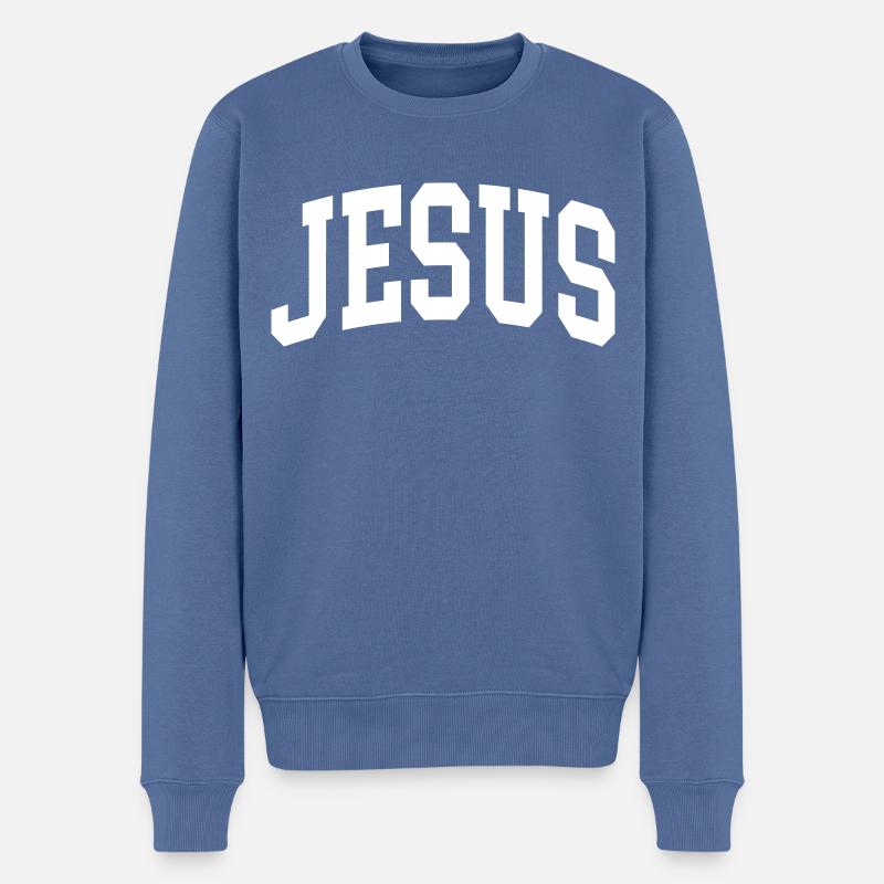 Jésus - Pull Premium bio Homme - bleu pigeon