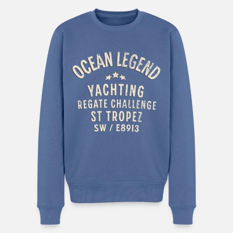 St. Tropez Regatta Herausforderung 1 - Männer Premium Bio Pullover - Taubenblau