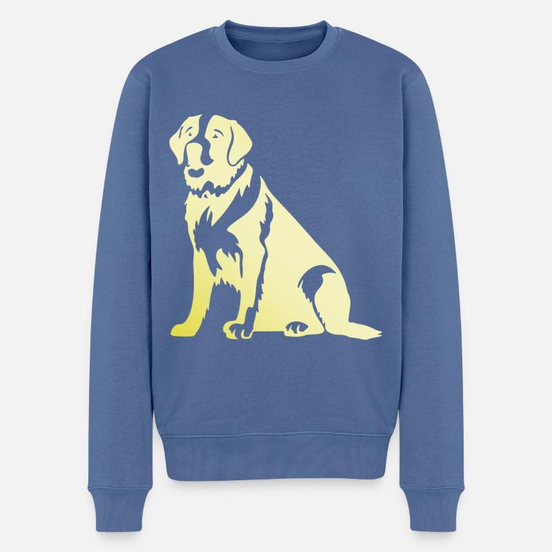 Saint Bernard Hund Silhouette - Männer Premium Bio Pullover - Taubenblau