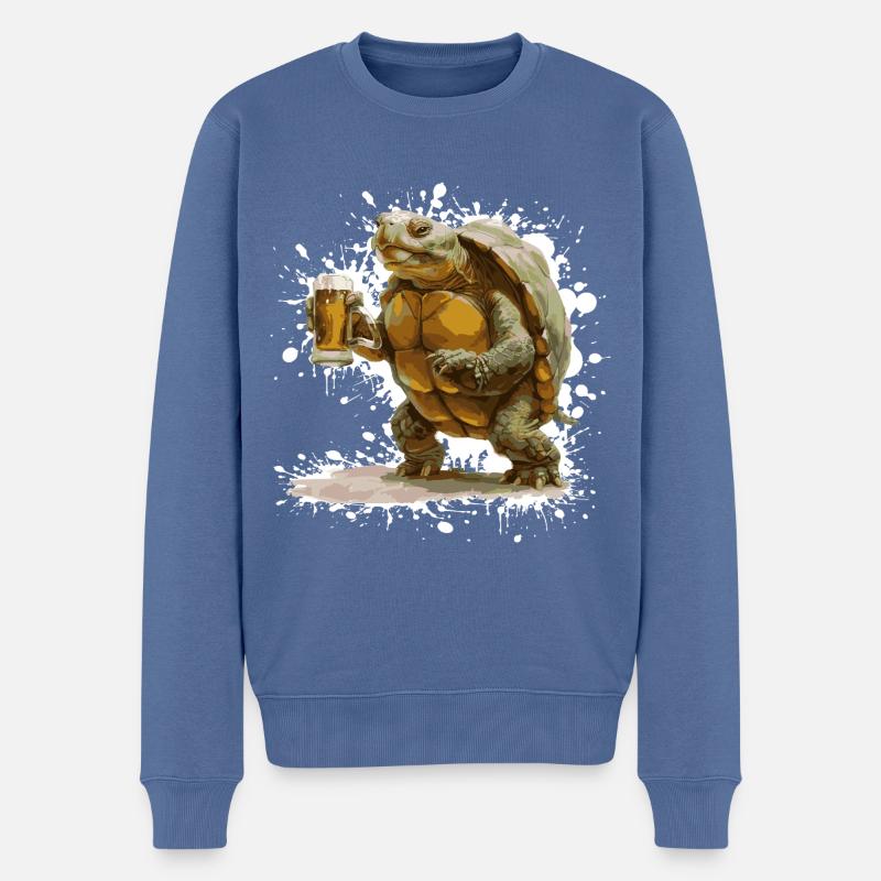 Turtle Beer Funny - Men's Premium Organic Jumper - stone blue