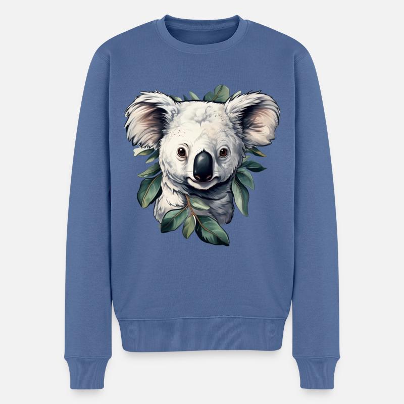 Koala - Männer Premium Bio Pullover - Taubenblau