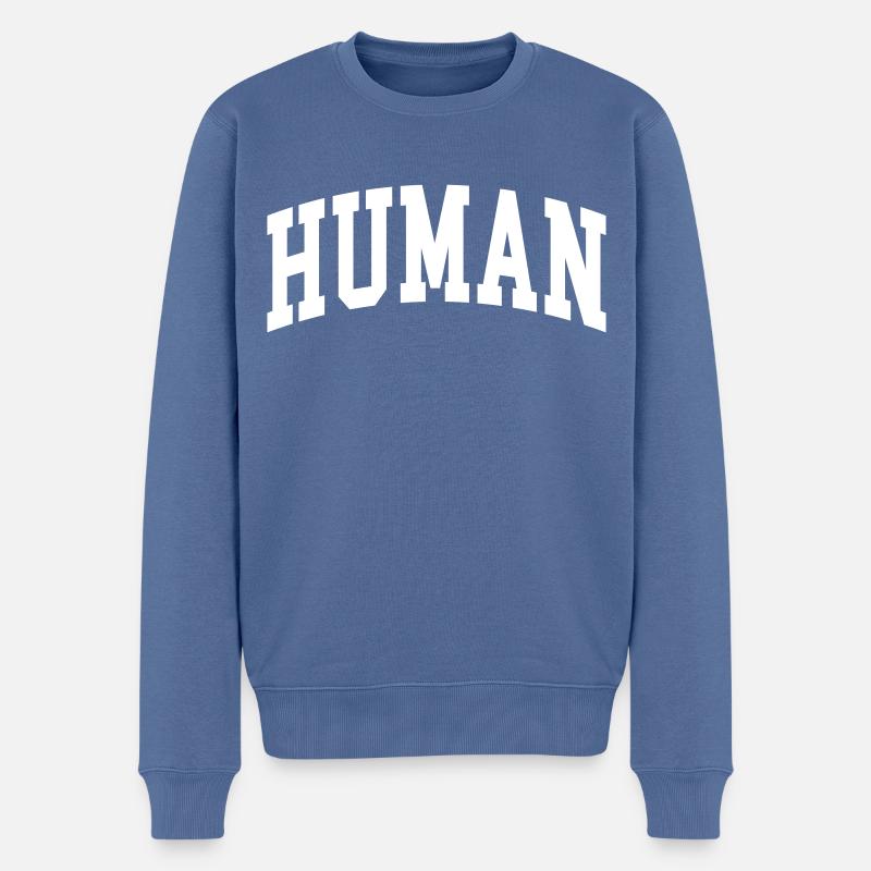 Human - Männer Premium Bio Pullover - Taubenblau