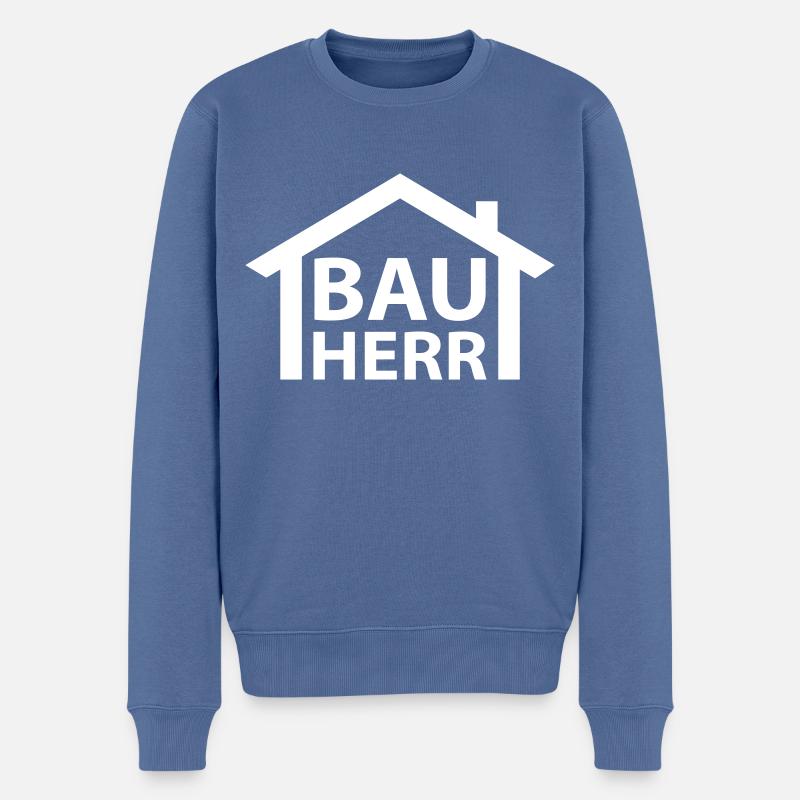 Bauherr - Männer Premium Bio Pullover - Taubenblau