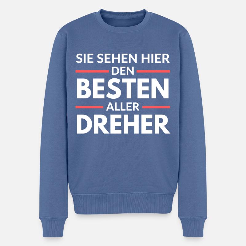 Sie sehen hier den Besten aller Dreher - Männer Premium Bio Pullover - Taubenblau