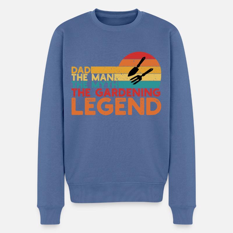 The myth - Legend - Dad -The gardening - Männer Premium Bio Pullover - Taubenblau