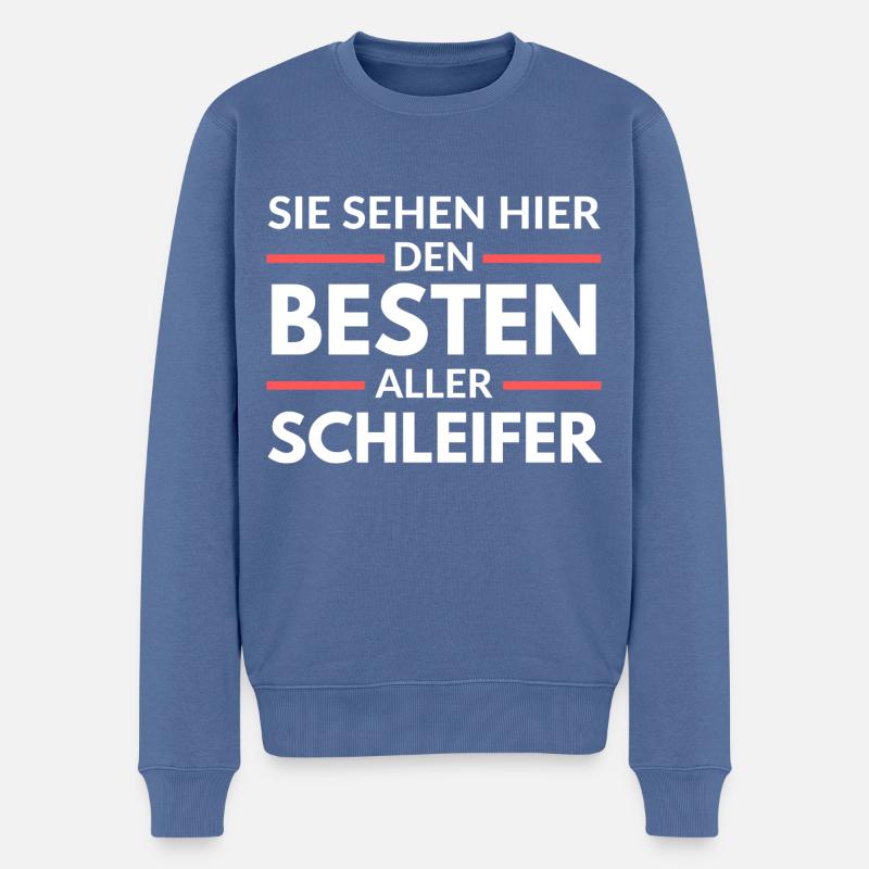 Sie sehen hier den Besten aller Schleifer - Männer Premium Bio Pullover - Taubenblau