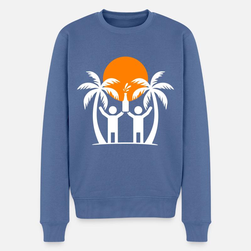 Insel Party Crew - Männer Premium Bio Pullover - Taubenblau