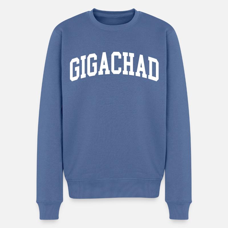 Gigachad - Männer Premium Bio Pullover - Taubenblau