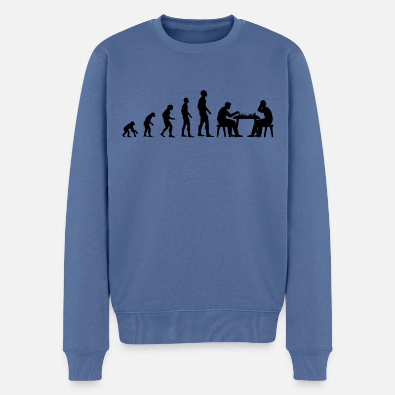 Chess Evolution Development - Men's Premium Organic Jumper - stone blue