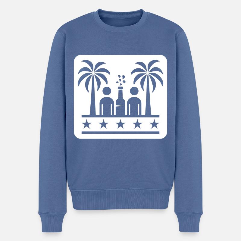 Drinking Beach Party - Männer Premium Bio Pullover - Taubenblau