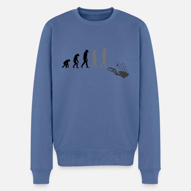 Plongée Plongeuse Scuba Evolution - Pull Premium bio Homme - bleu pigeon