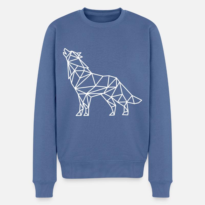 Lignes géométriques Wolf - Pull Premium bio Homme - bleu pigeon