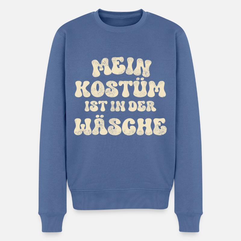 Karneval Fasching - Männer Premium Bio Pullover - Taubenblau
