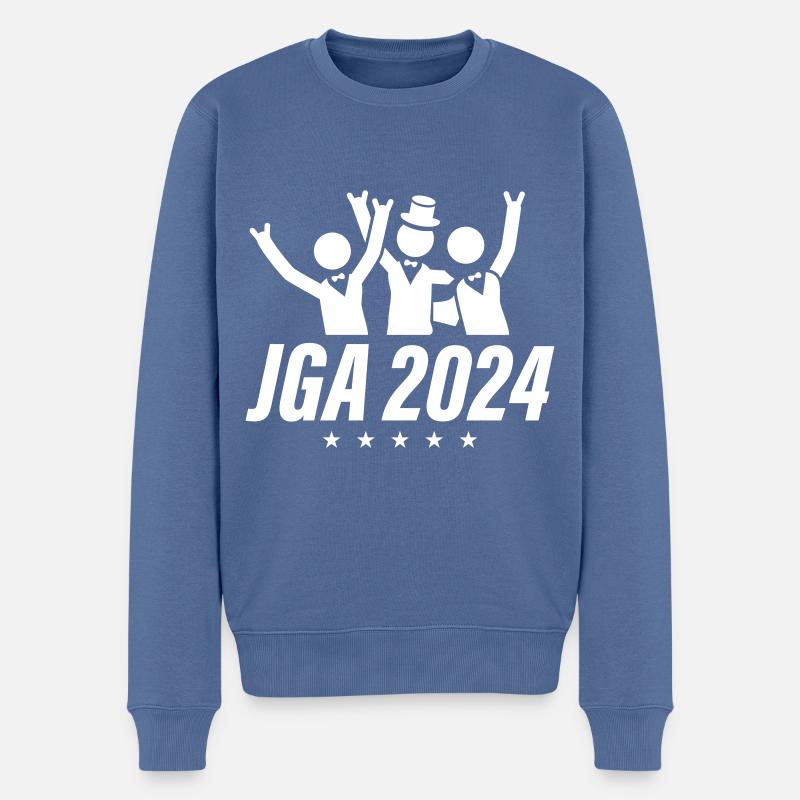 Junggesellen Abschied 2024 - Männer Premium Bio Pullover - Taubenblau