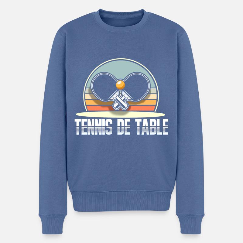 Ping-pong - Pull Premium bio Homme - bleu pigeon