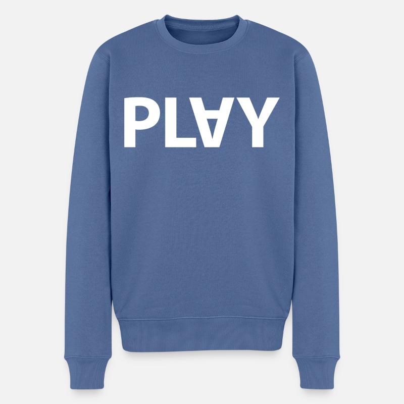 PLAY - Männer Premium Bio Pullover - Taubenblau