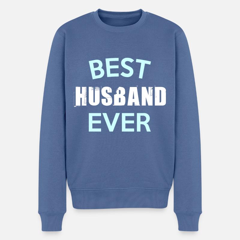 BEST HUSBAND EVER - Männer Premium Bio Pullover - Taubenblau