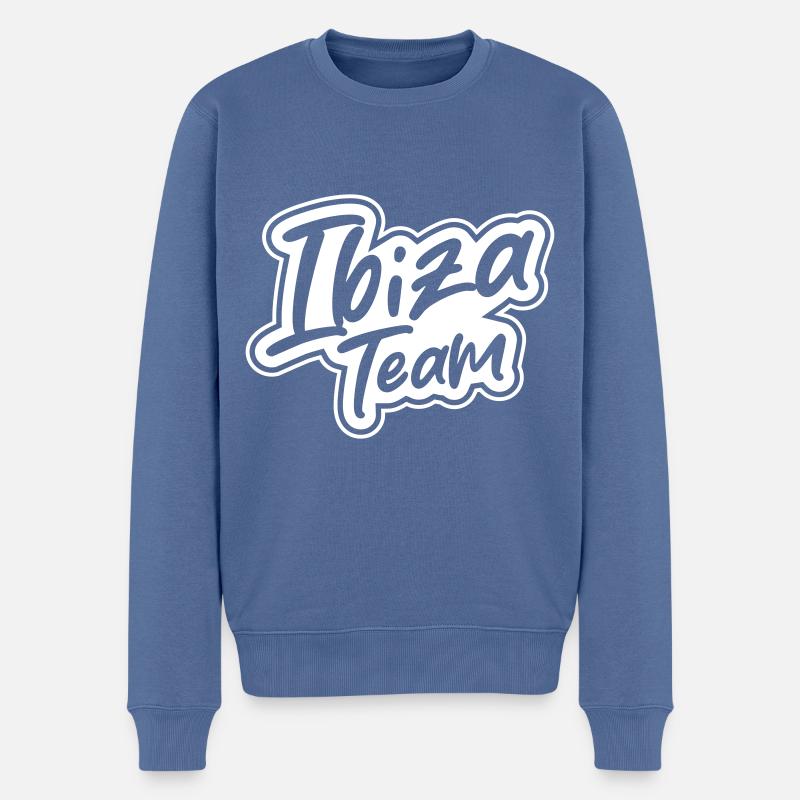 Ibiza Team - Männer Premium Bio Pullover - Taubenblau