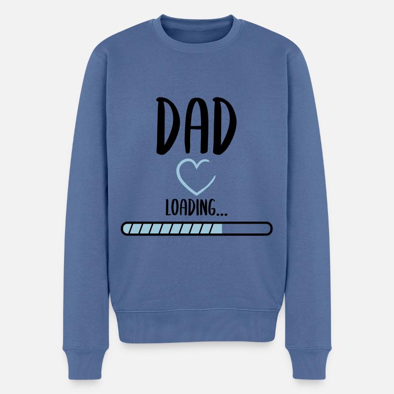 Soon dad - Männer Premium Bio Pullover - Taubenblau