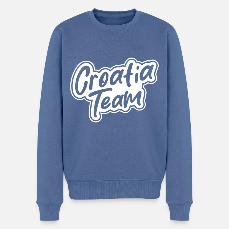Équipe Croatie - Pull Premium bio Homme - bleu pigeon
