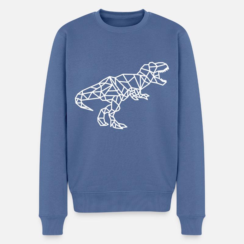 Lignes géométriques T Rex - Pull Premium bio Homme - bleu pigeon
