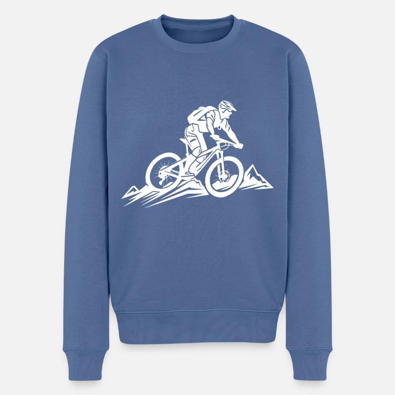 Mountainbiker Sport Mountainbike - Männer Premium Bio Pullover - Taubenblau